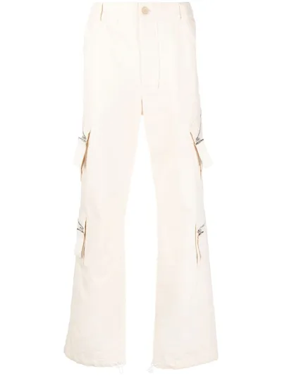 Jacquemus Multiple-pocket Straight-leg Trousers In White