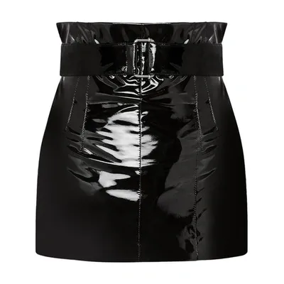 Philosophy Di Lorenzo Serafini Mini Skirt In Soft Vinyl In Black