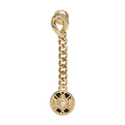 Balmain 18kt Yellow Gold Emblem Diamond Single Pendant Earring