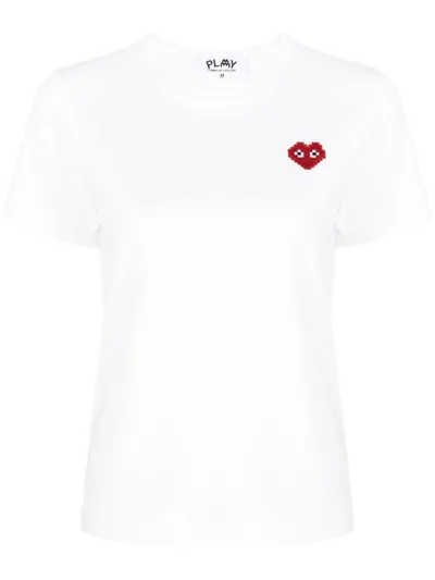 Comme Des Garçons Play White Wide-fit Heart Patch T-shirt In Weiss