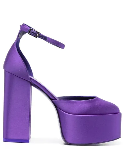 Paris Texas Platform 135mm Heeled Pumps In Purple