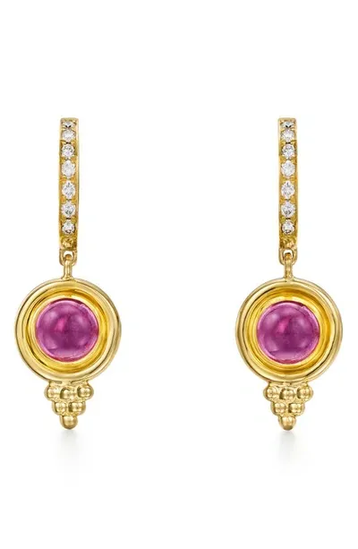 Temple St Clair Women's Classic 18k Gold, Diamond & Pink Tourmaline Temple Earrings In Yellow Gold