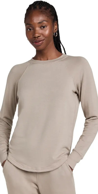 Splits59 Warm Up Fleece Sweatshirt In Dk Khaki