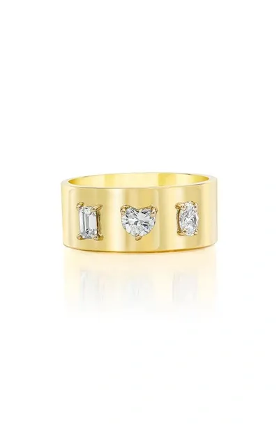 Mindi Mond Fancy Cut Diamond Cigar Band Ring In 18k Yg