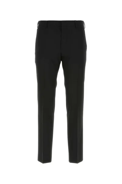 Prada Tailored Straight Leg Cropped Pants In Nero