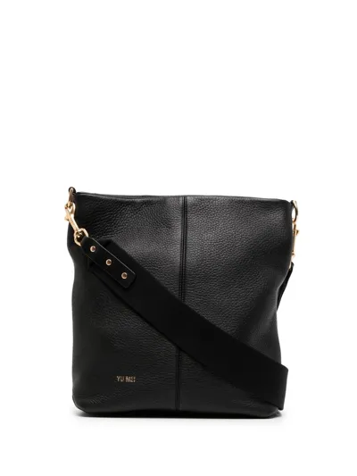 Yu Mei Logo-embossed Crossbody Bag In Black