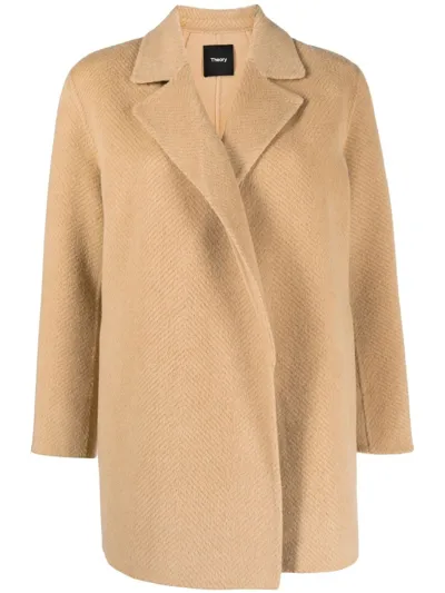 Theory Clairene Wool Coat In Neutrals