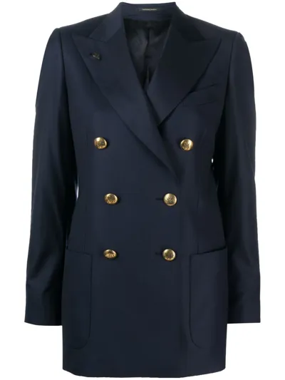 Gabriele Pasini Double-breasted Virgin Wool Blazer In Blue