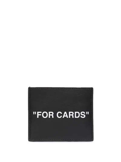 Off-white Slogan-print Cardholder In Black