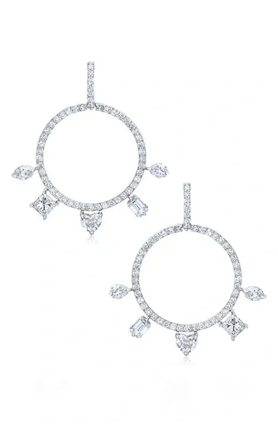 Mindi Mond Fancy Cut Diamond Hoop Earrings In 18k Wg