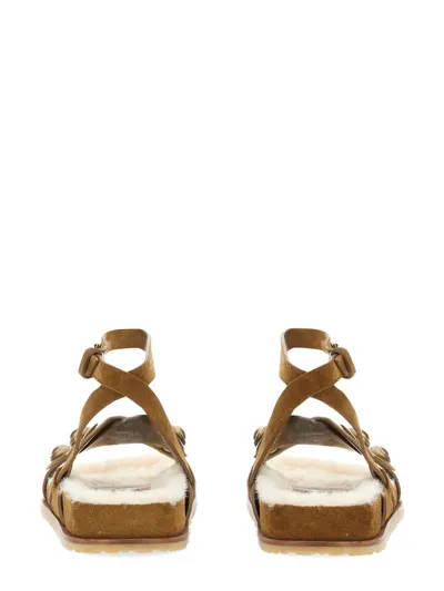 Etro 10mm Embellished Suede Sandals In Beige