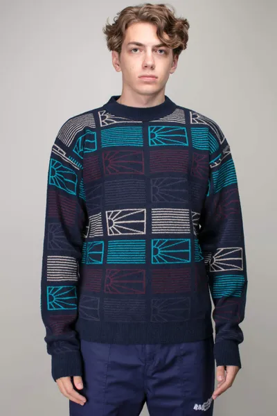 Rassvet Logo Intarsia Sweater In Blue