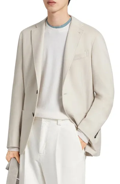 Zegna Deconstructed Oasi Cashmere Sport Coat In Ecru