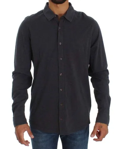 Alpha Massimo Rebecchi Gray Cotton Button Down Casual Shirt