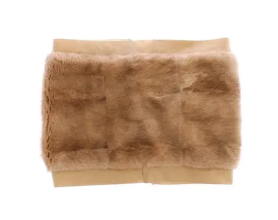 Dolce & Gabbana Beige Mink Fur Scarf Foulard Neck Wrap