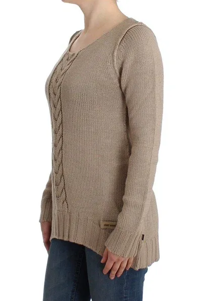 Cavalli Women  Knitted Wool Sweater In Beige