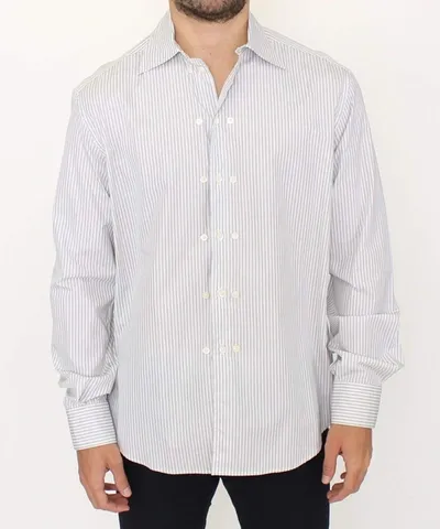 Ermanno Scervino Men   Striped Regular Fit Casual Shirt In White