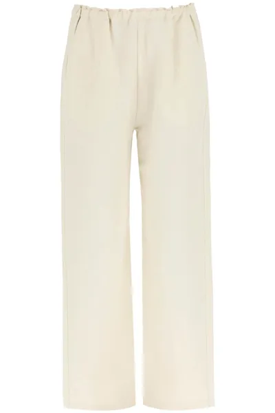 Totême Linen Blend Slack Trousers In Beige