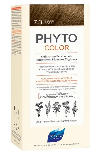 Phyto Color Permanent Hair Color In 7.3 Golden Blond