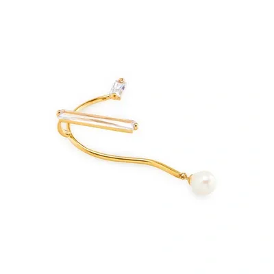 Alan Crocetti Clear Mystic Silver Ear Cuff