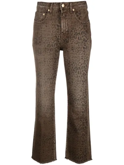 Golden Goose Animal Print Jeans In Multi