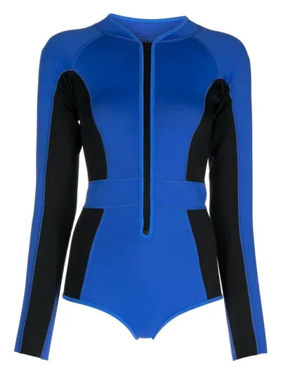 Duskii Long-sleeve Tank Suit In Blue