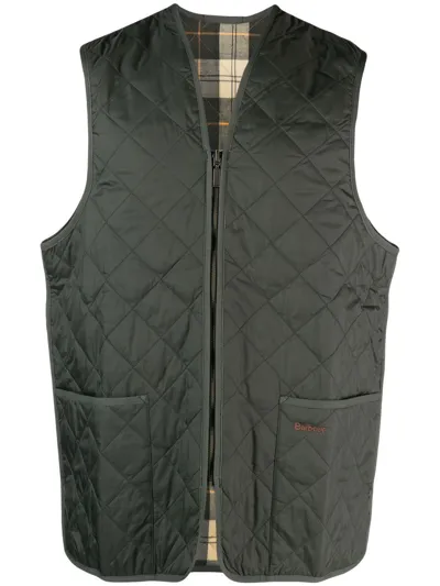 Barbour Zip-up Quilted Gilet In Green