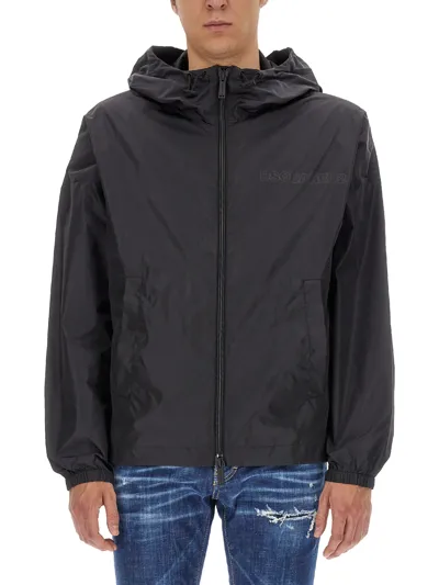 Dsquared2 Windbreaker With Logo In Black