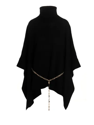 Michael Kors Logo Chain Poncho In Black