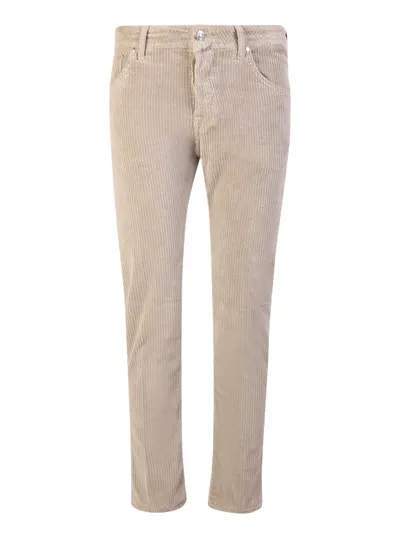 Jacob Cohen Courduroy Straight-leg Trousers In Nude