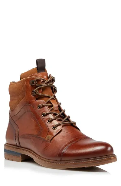 Dune London Candor Lace-up Cap Toe Boot In Tan