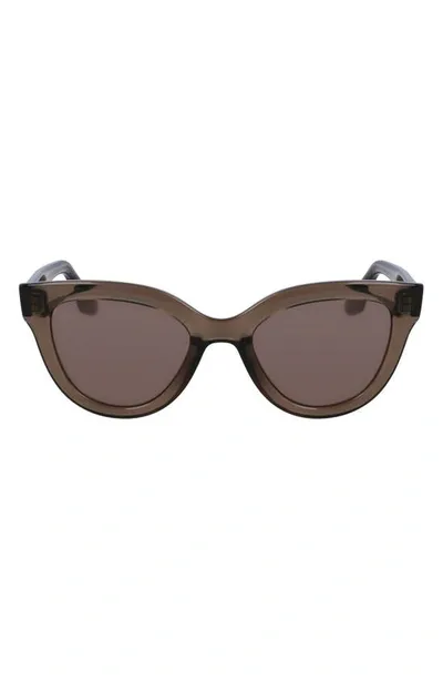 Victoria Beckham Monochrome Acetate Cat-eye Sunglasses In Moss