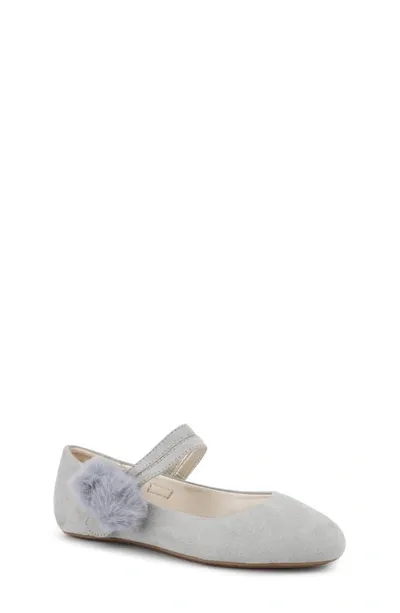 Yosi Samra Kids'  Miss Sandie Suede Mary Jane Ballet Flat In Grey