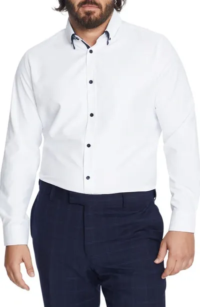 Johnny Bigg Romeo Regular Fit Stretch Cotton Button-down Shirt In White