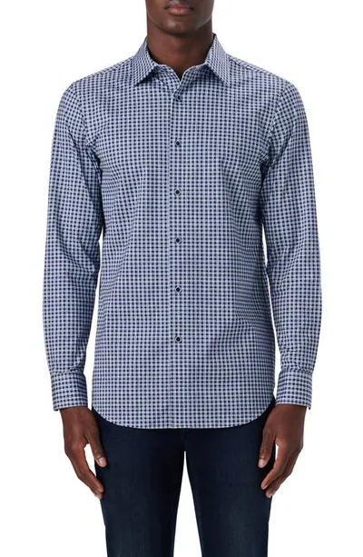 Bugatchi Ooohcotton® Check Button-up Shirt In Navy