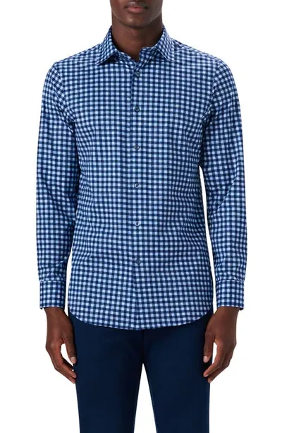 Bugatchi Men's Ooohcotton 8-way Stretch Sport Shirt In Classic-blue