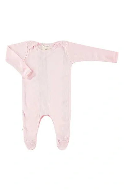 Paigelauren Girls' Variegated Rib Footie - Baby In Light Pink