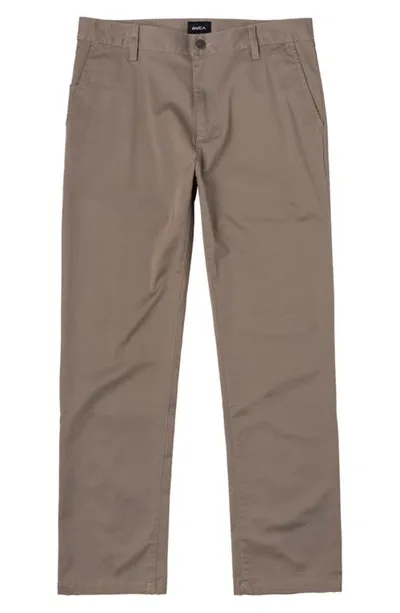 Rvca Kids' Weekday Stretch Pants In Dark Khaki