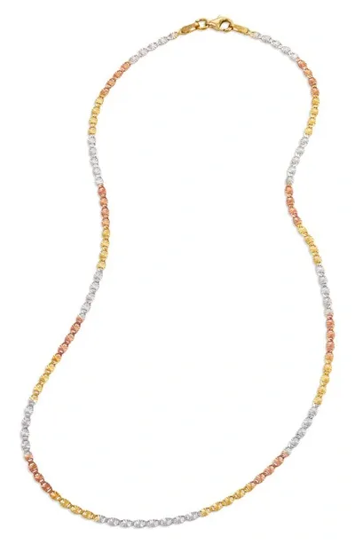 Savvy Cie Jewels Mixed Metallic Link Necklace In Yellow