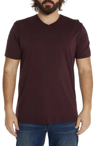 Johnny Bigg Essential V-neck T-shirt In Burgundy