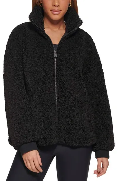 Levi's Zip Front Teddy Jacket In Black