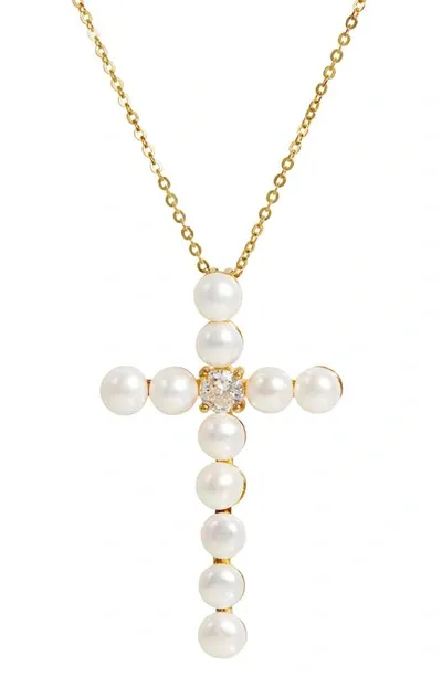 Savvy Cie Jewels Freshwater Pearl Pendant Necklace In Yellow