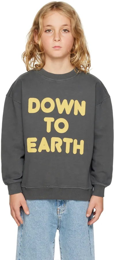 Maed For Mini Kids Gray 'down To Earth' Sweatshirt In Dark Grey