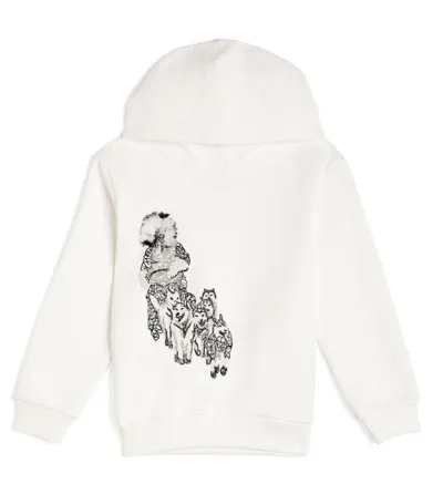 Il Gufo Sled Dogs-embroidered Cotton Hoodie In White