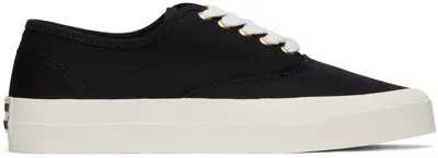 Maison Kitsuné Black Canvas Laced Sneakers