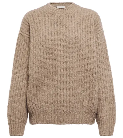 Loro Piana Ribbed-knit Cashmere Sweater In Brown