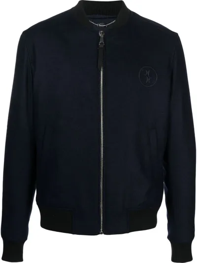 Billionaire Embroidered-logo Bomber Jacket In Blau