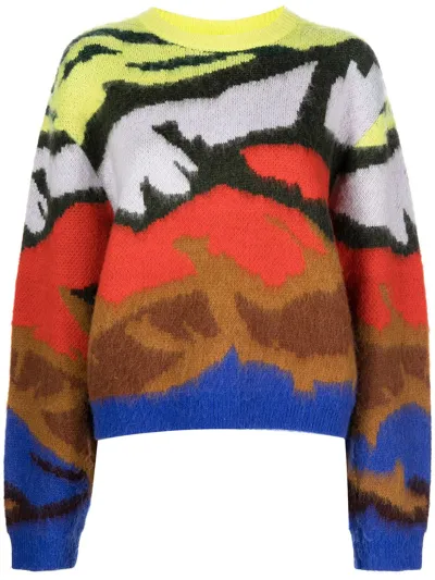 Aztech Mountain Mountain Club Crewneck Jumper In Multicolour