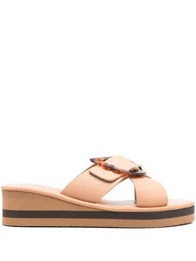 Ancient Greek Sandals Thais Rainbow Wedge Slides In Neutrals