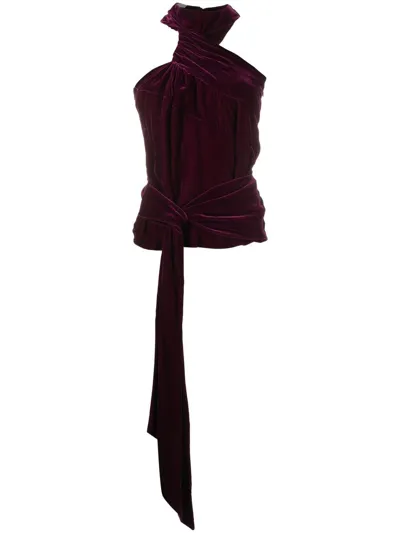 Stella Mccartney Velvet Halterneck Top In Vino